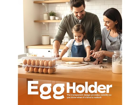 Utopia Home Egg Container With Lid and Handle for