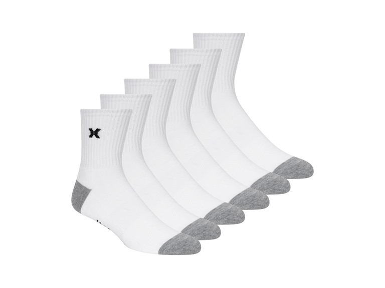 Hurley H600997 10-13 Hurley Men's 12-Pairs High Quarter Crew Socks WHITE 2