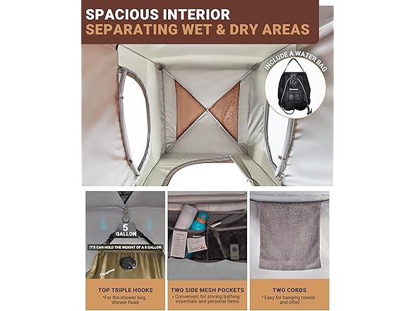 KingCamp Shower Tent Oversize 66x66x85"