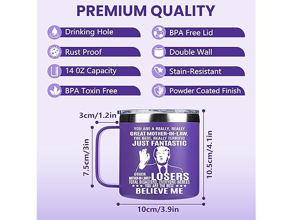 Edizzone Mother-in-Law Gifts -14Oz Cup 