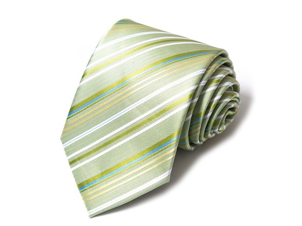 Infinite Basics Formal Men’s Necktie - Mint Green Striped Elegance