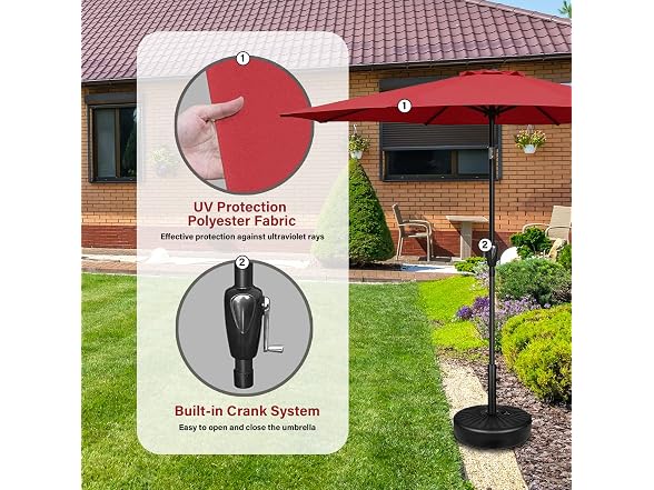 YSSOA 2 Pack 7.5' Patio Umbrella Outdoor