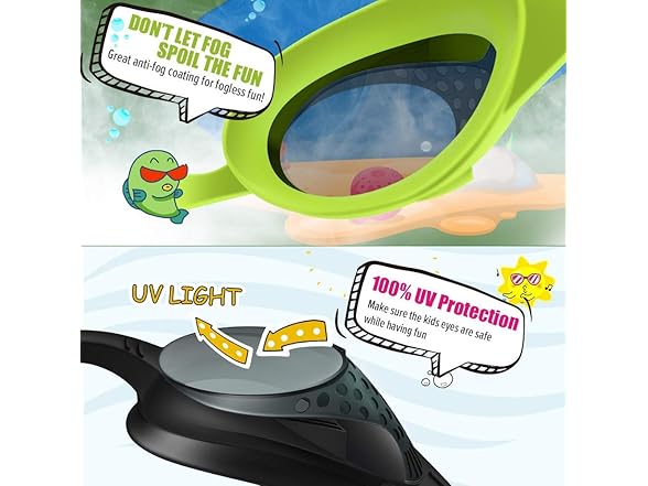 OutdoorMaster Kids Swim Goggles 2 Pack