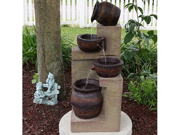 Sunnydaze Decor 30in LED Cascading Fountain - Gallery 9