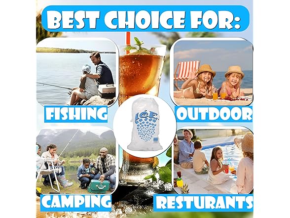 8 lb Ice Bags 500pk Drawstring