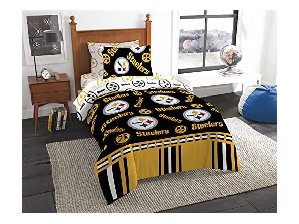 NFL Pittsburgh Steelers Rotary Bed Set (Twin)