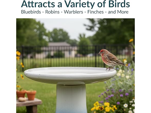 Sunnydaze 21" H Ceramic Bird Bath Twilight