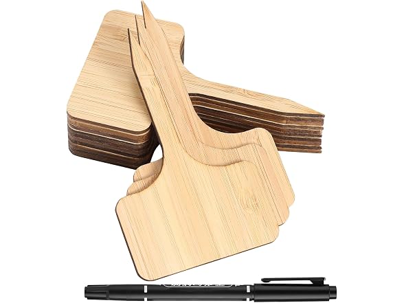 CJFocus GAR-07 (2 Pack) 75Pcs Bamboo Plant Labels