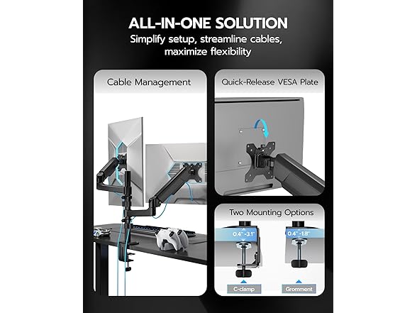 ARES WING Dual Monitor Mount