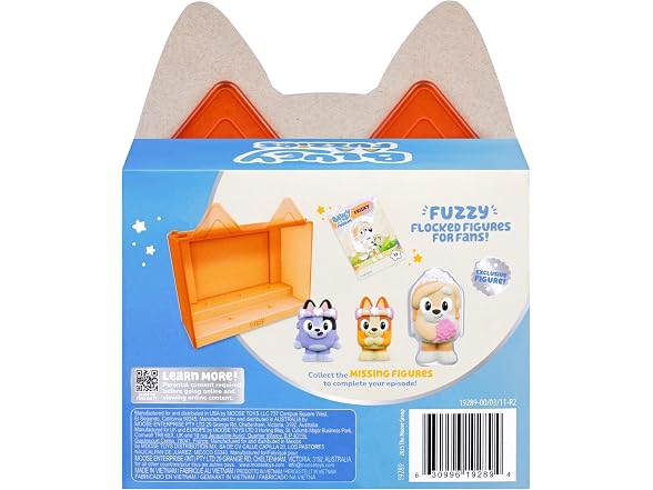 Bluey Fuzzies Episode Pack: The Sign, 3 Flocked Mini-Figures
