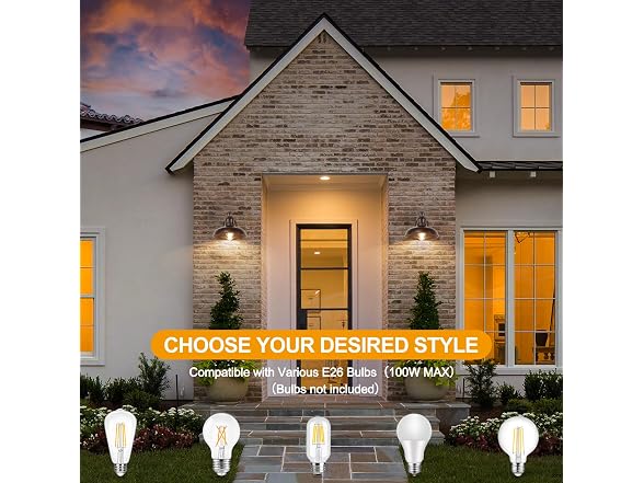 Bosceos 2-Pack Brown Outdoor Wall Sconce