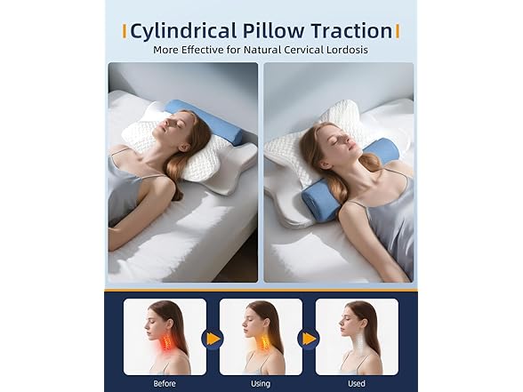 Cervical Pillow with Removable Neck Roll