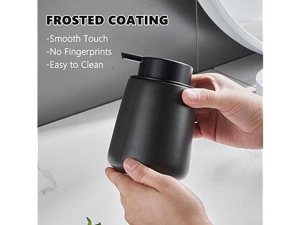 12oz Black Ceramic Soap Dispenser