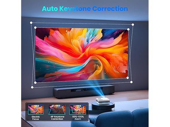FUDONI 1080P Projector with WiFi and Bluetooth