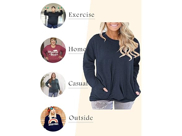 Rosriss Women (22 Plus) Long Sleeve Crew Shirts