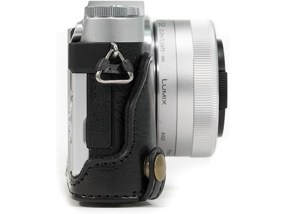MegaGear Ever Ready Leather Camera Case and Strap (Black)
