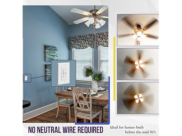 2PK ENERLITES Ceiling Fan Control & Dimmer Light Switch