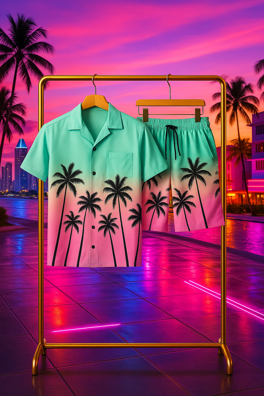 2Pc Mens Top & Bottom Beach Set - Gallery 56