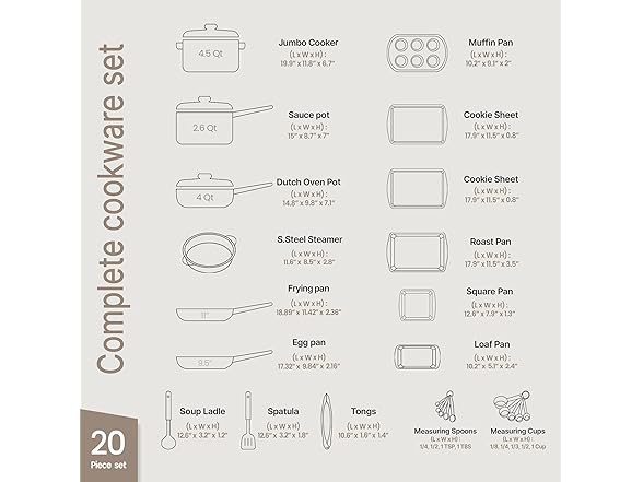 Bakken Master 20 Piece Cookware Set