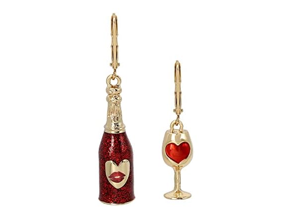 Betsey Wine Mismatched Earrings