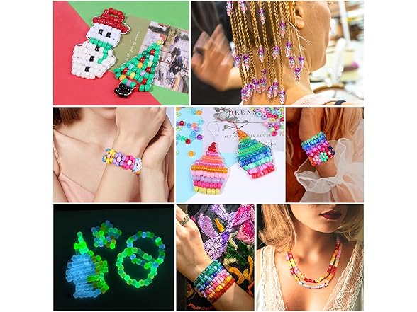 TLAOKLIU 1200pcs Pastel Hair Beads