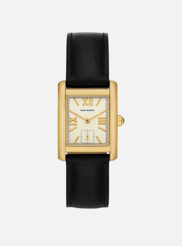 Tory Burch Women's The Eleanor Black Leather Watch - Gallery 2