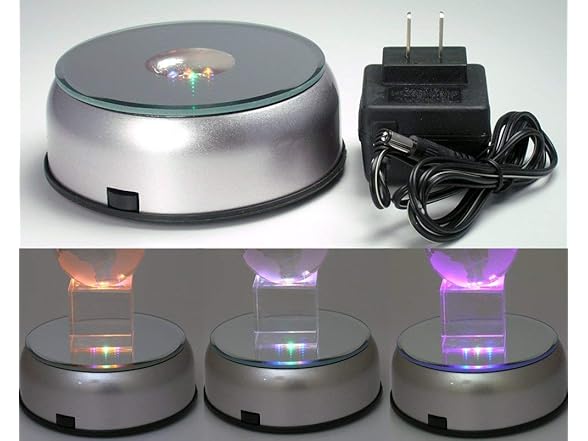 BANBERRY DESIGNS Display Base LED Lighted Silver Mirror