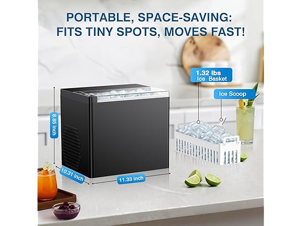 ORFLROA Countertop Ice Maker Machine