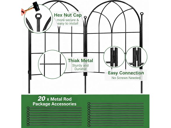 Youpehom Decorative Garden Fence,20ftx15