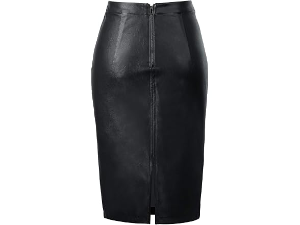 Kate Kasin Women (L) Leather Skirt Stretchy Skirt