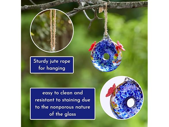 Red Carpet Hummingbird Feeder Blue Twin