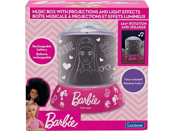 LEXiBOOK, Mattel Barbie, Night Light with Projection