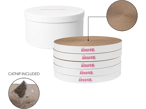 Kate 12 Inch Cardboard Cat Scratcher Pads, White