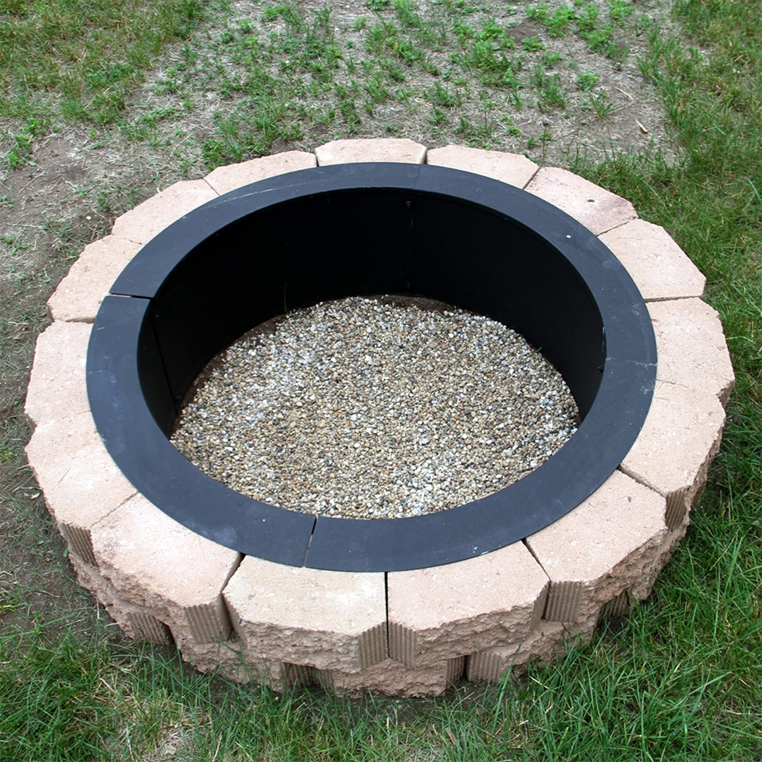 Sunnydaze 39" Steel Fire Pit Ring Insert - Gallery 16