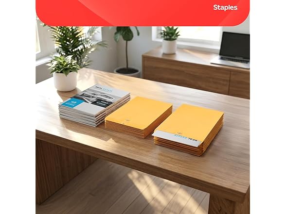 Staples 9 x 12 Kraft Clasp & Moistenable