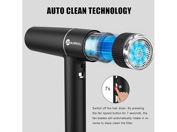 Slopehill Brushless Motor Hair Dryer Black