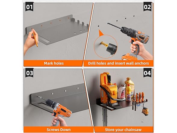 LEVENDOR Chainsaw Holder Shelf - Heavy