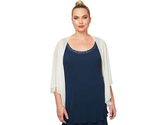 S.L. Fashions Women's Shawl Ivory (1X)