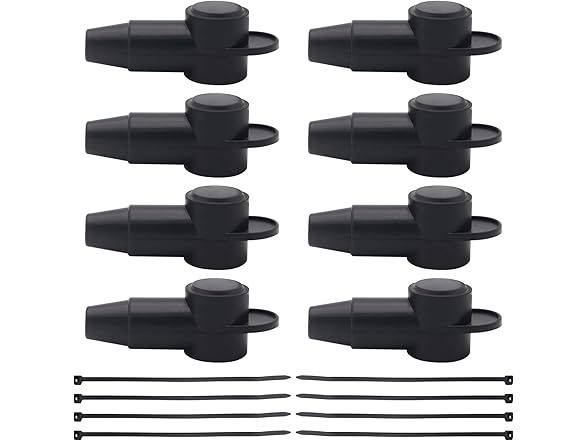 Silicone Ring Terminal Covers 8 Black