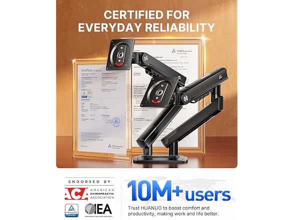HUANUO FlowLift Pro Dual Monitor Mount