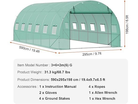 VEVOR Walk-in Tunnel Greenhouse
