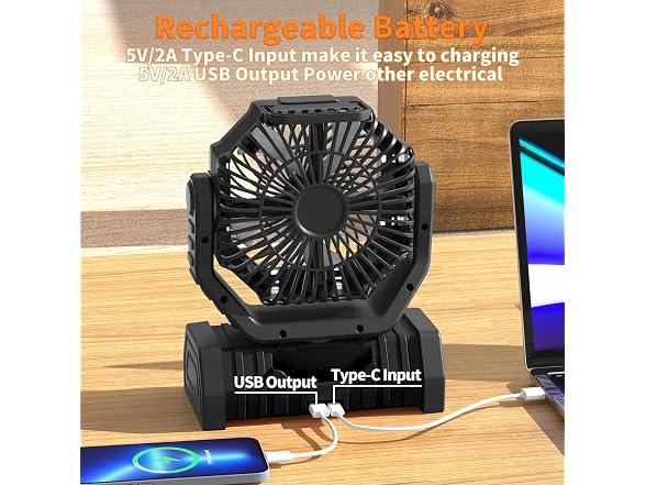 AVVCRMYIUY GAR-44 Table Fan with Light 20000mAh