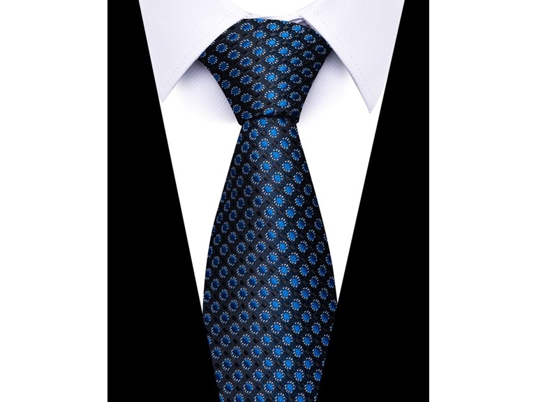 Infinite Basics Formal Men’s Necktie - Royal Dot Matrix Blue