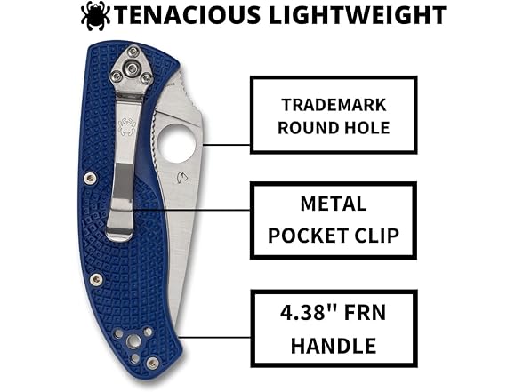 Spyderco Tenacious Pocket Knife 3.3" D2 Blade