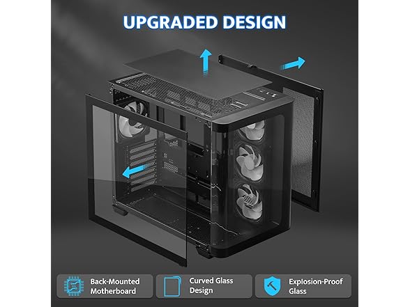 darkFlash ATX Mid-Tower PC Case, Black
