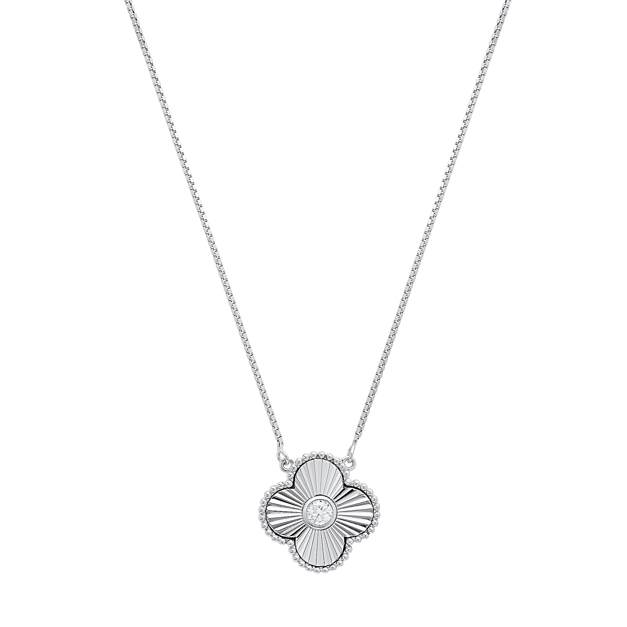 Diamond Clover Medallion Necklace - Gallery 5