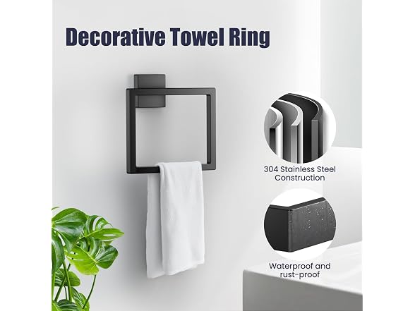 7 Pc Matte Black Bathroom Hardware Set