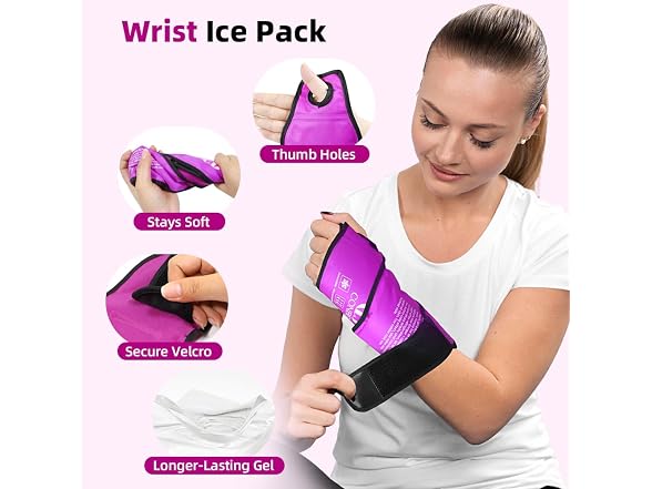Conbella Wrist Ice Pack Wrap Purple