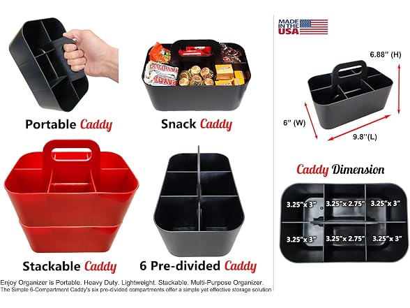 Small Stackable and Portable Simple 6-Compart
