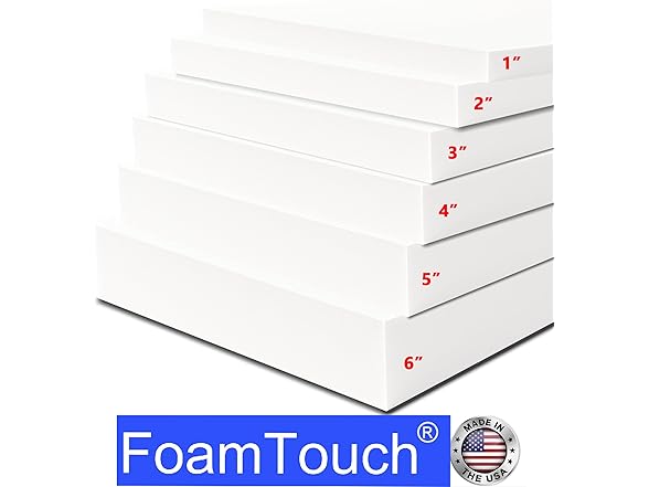 FoamTouch 1"D x 36"W x 72"L Red High Density Foam